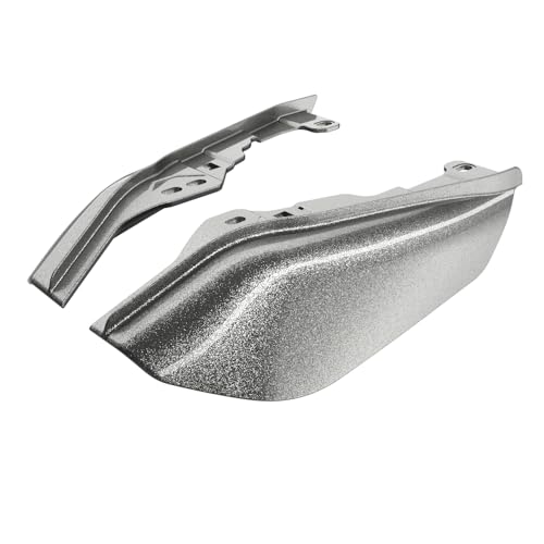 Advanblack 2025 Road Glide Mid Frame Air Deflectors Heat Shields Deflector for Harley Touring '09-'25 Harley RG, Street Glide, Road King (Mercury Silver) - color: Mercury Silver