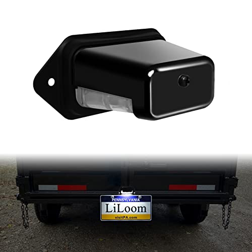 LED License Plate Frame with Light - Trailer License Plate Holder - Bracket Mount, DOT FMVSS 108, SAE L, Waterproof, 12V DC - License Tag Lights for Trailer, Truck, RV, Boat, UTV, ATV - color: Black, size: Small
