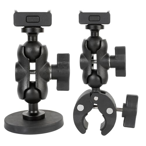 PellKing Motorcycle Handlebar Mount Car Mangetic Accessories Kit for Osmo Action 5 Pro,66mm Magnetic Mount with 360 Degree Rotation,Ball Head Clamp Handlebar Clamp