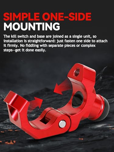 JFG RACING Dirt Bike Engine Stop Start Kill Switch Button CNC with Clampable Mounting Backplate Universal for XR CRF 50 70 100 110 150 250 Dirt Pit Bike MX Motocross Supermoto Racing ATV Quad - Red - color: Red, size: Large