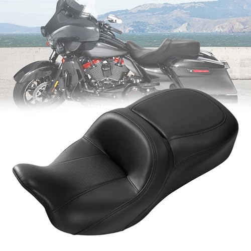C.C. RIDER Motorcycle Gel Seat Hammock Seat fit for Harley Touring Road King FLHR Street Glide FLHX Road Glide FLTRX Electra Glide FLHTC 2009-2023 CVO Models 2009-2022 - color: 45#Gel Black
