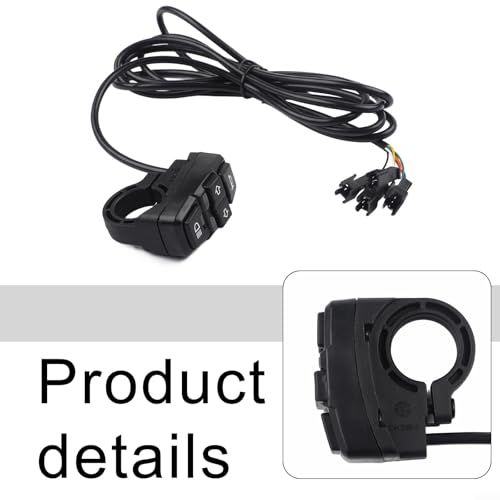 Black Waterproof Motorcycle Handlebar Switch For Turn Signals And For HORN Control, ABS On/Off Button For Most Motorcycles
