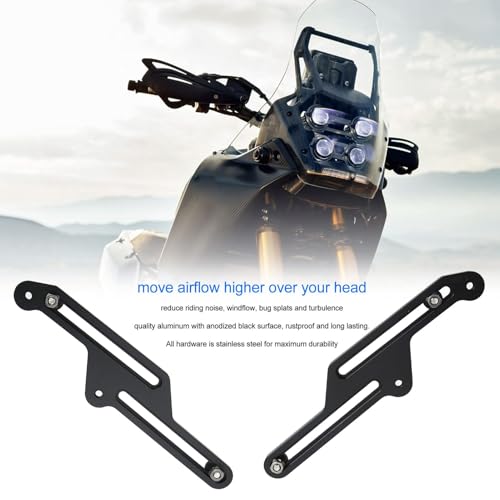 Aramox Windscreen Adjusters, Pair Motorcycle Adjustable Bracket Anodized Black Replacement for 700 XT700Z 2019?2021