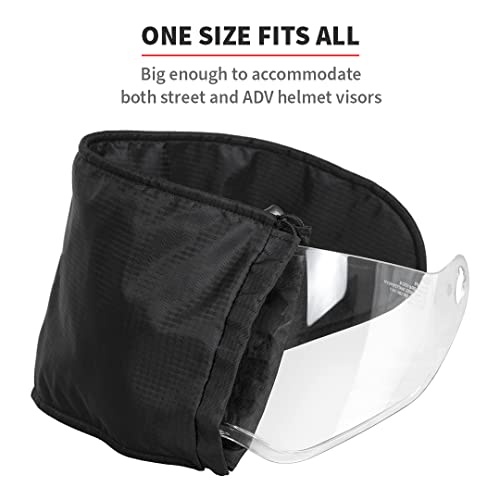 ViaTerra Motorcycle Helmet Visor Sleeve - Scratch-Free Soft Fleece Face Shield Bag - Universal Fit for Street & ADV Helmets - Secure Storage Pouch