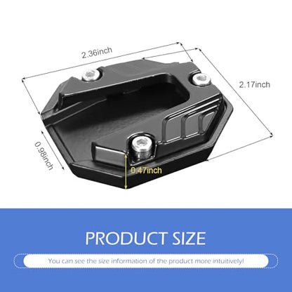 Motorcycle Kickstand Pad, Aluminum Alloy Side Stand Extension Plate, Anti-Sink Support Accessory, Universal Kickstand Foot Pad for Most Motorcycles (Black)