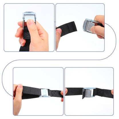 15 Pack Cam Buckle Straps, Lashing Straps with Buckles Adjustable, 1" x 78" Cam Buckle Tie Down Strap for Securing Luggage, Cargo, Bicycles, Motorcycles
