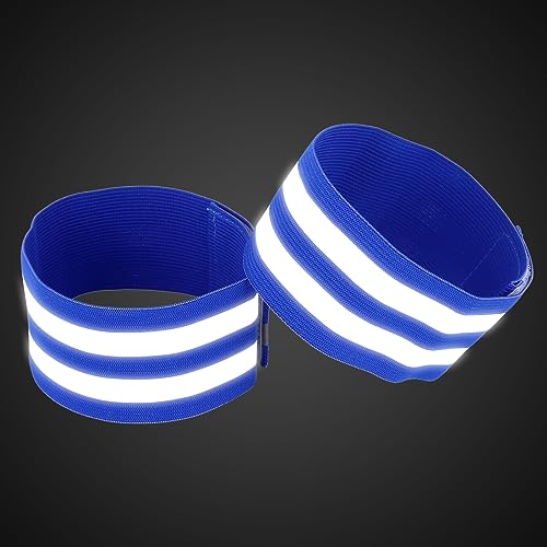 X AUTOHAUX 8pcs Reflective Bands for Arm High Visibility Night Cycling Riding Reflector Tape Straps Bracelet - color: Blue