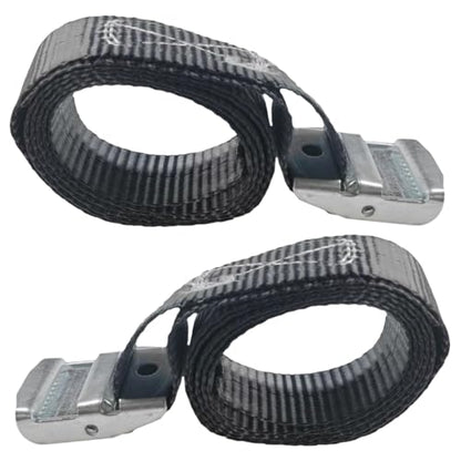 2PCS Lashing Straps with Cam Buckle, 1" x 3Ft Heavy Duty Safety Tie Down Strap, Adjustable Polyester Fiber Ratchet Cinch Strap for Motorcycle, Truck, Trailer, Cargo (1m) - size: 1m