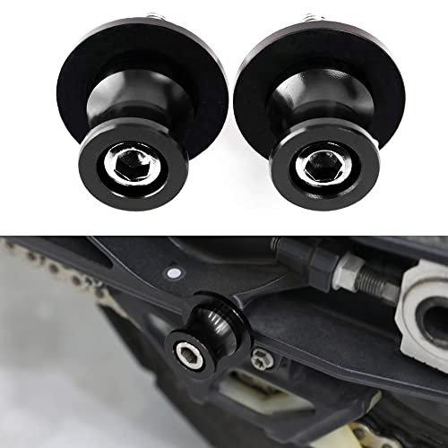 FREAXLL 10MM M10x1.25 Swingarm Spools Sliders Stand Universal Black for Ninja 250 400 650R Z750 Z1000SX CFMOTO 450NK 450SS 450SR 450MT 800MT DUKE 125 390 RC125 RC390 - color: Aluminum black