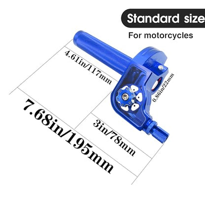 Motorcycle Throttle Grip 7/8" 22mm CNC Aluminum Quick Twister with Throttle Cable for KLX CR CRF EXC XR CRF50 CRF230 50 110 125 230 250 Dirt Pit Bike Motocross Motorbike Quad ATV - color: Blue
