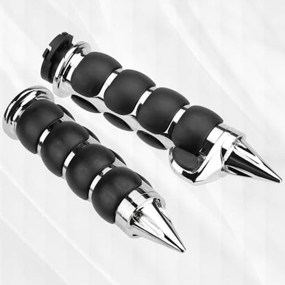 Motorcycle Hand Grips 1 Inch 25MM Handlebar Grip Throttle Non-Slip Universal Compatible with Harley Davidson Dyna Sportster 883 Road King Electra Glide Street Glide - color: Chrome-G