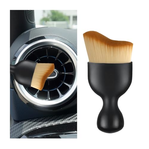 Car Interior Detailing Brush, Curved Soft Bristles Vehicle Removal Dust Collectors, Scratch-Free Automotive Cleaning Tool Accessories, Universal for Truck SUV Sedan (Brown) - color: Brown