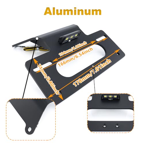 Fender Eliminator Fit for DR650 DR650S DR650SE 1996-2026 License Plate Holder Bracket with LED Light Tail Tidy