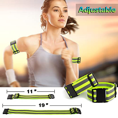 GoxRunx Reflective Running Vest Gear with Reflective Bands for Women Men Safety Reflective Vest for Walking Running Cycling at Night - color: Green