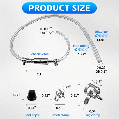 2 Sets Brake Bleeder Hose Kit with One-Way Valve&Metal Clamp | Air-Free Hydraulic Bleeding Tool for Car, Motorcycle&Clutch