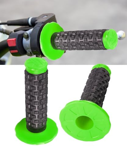 Dirt Bike Grips,Car Accessories Universal 7/8" Motorcycle Grips,Rubber Anti-Slip Throttle Bar Grip,Suitable for CRF50 CRF70 CRF80 XR50 XR100R CRF125 CRF100 CRF150F CRF230F (Green) - color: Green