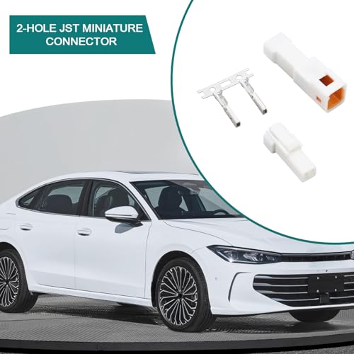 10 Sets 2 Pin JST Connector Socket Plug Male Female Mini Waterproof Housing 02T/02R-JWPF for Automobile Wiring Harness Plug