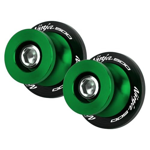 M8 Motorcycle Rear Swingarm Bobbins For Ninja 500 2024 Swingarm Spools Protectors Spool Sliders CNC Aluminum ninja 500 Accessories (Green) - color: Green
