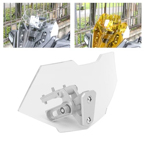Motorcycle Windscreeb Extension, Wind Deflector Windscreen Extension for Motorbike, Windscreeb Acrylic Heightened Adjustable Clip On (Transparent) - size: Transparent
