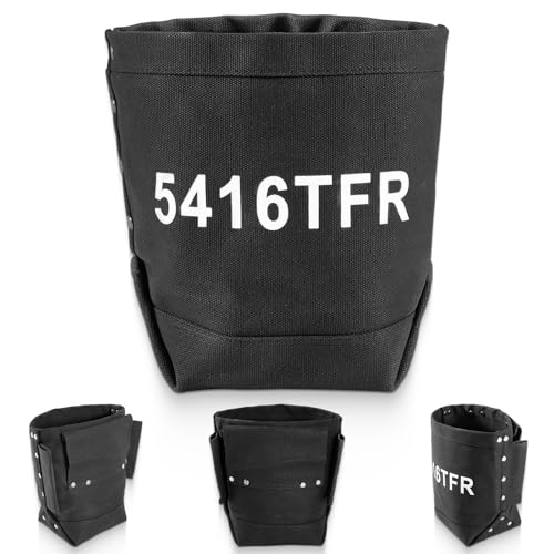 5x10x9in Tool Bag for Bolt and Tool Storage, Flame Resistant Canvas Bag Tool Pouch with Double Reinforced Bottom, Fit Work Belts up to 3in