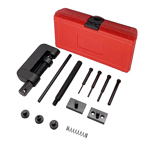 Chain Breaker, 13-Piece Chain Cutter Rivet Tool Set Riveting Breaker Riveter for Motorcycle, Bike, ATV