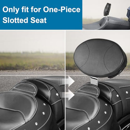 Adjustable Plug-in Driver Backrest With Back Rest Pad Compatible with for 1997-2024 Harley Touring Models Street Glide Road King Road Glide Electra Glide Detachable Rider Backrest - size: B Style