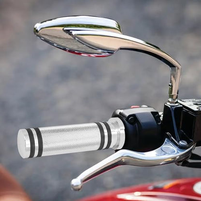 Motorcycle 1" Hand Grips Handlebar Grips Cable Throttle Fit for Harley Touring Street Glide Road King Road Glide Electra Glide Dyna Softail - color: #1 Chrome