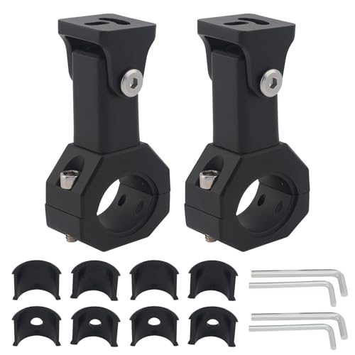 Windance 2pcs Light Bar Mounting Bracket,Aluminum Alloy Clamp for Driving Fog Auxiliary Lights Sotlight , 360 Degree Adjustment Horizontal Bull Bar Tube Clamp Mounting Bracket
