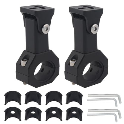 Windance 2pcs Light Bar Mounting Bracket,Aluminum Alloy Clamp for Driving Fog Auxiliary Lights Sotlight , 360 Degree Adjustment Horizontal Bull Bar Tube Clamp Mounting Bracket