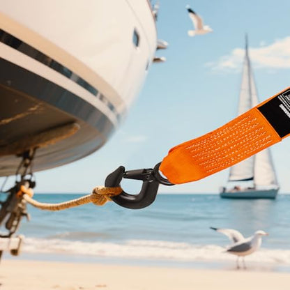 Boat Trailer Winch Strap 2 x 20Inch With Steel Hook 500 LBS Break Strength Winch Strap For Pontoon, Jet Ski, Fishing Boat - color: 2in x 20ft Boat Trailer Winch Strap