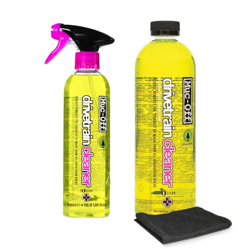 Muc-Off Bio Drivetrain Cleaner | Effective Biodegradable Bicycle Chain Cleaner and Degreaser Spray | Suitable for All Types of Bike - size: 21.14 Fl Oz (Pack of 2)