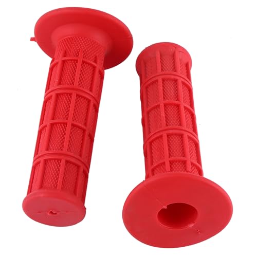 1Pair White Grips, 22mm 7/8" Dirt Bike Grips Scooter Grips Handlebar Hand Grips for Motorcycle, Mini Bike, Dirt Bike, Pit Bike Handlebar Pro Taper Grips Dirtbike - color: red