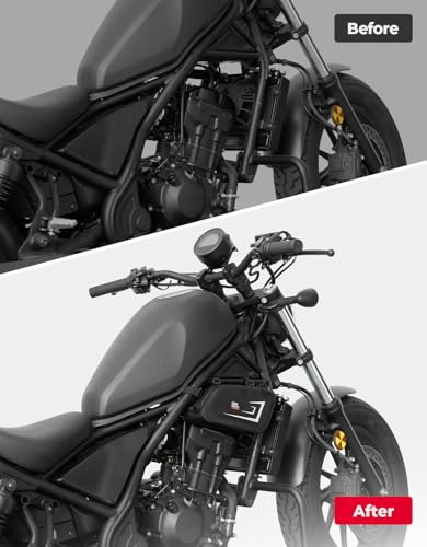 KEMIMOTO Motorcycle Side Bag, Tool Bag with Fully waterproof design & Air-Tight Zipper, Compatible with Rebel 300/500 (2017-2026) Universal Motorcycle Frame Bag 2Pcs - style: Tpu-1 Pair