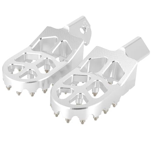 JFG RACING Dirt Bike Foot Pegs,7075 Aluminum CNC Pedals Rests for Surron Light Bee X and S/E Ride Pro S SS SR/CRF150F CRF230F 03-19/CRF250F 19-24/XR150L 15-24/KDX200 83-94-Silver - color: silver
