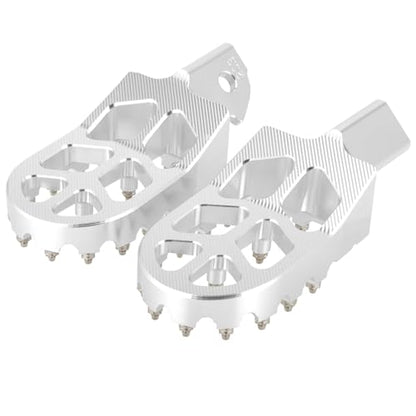 JFG RACING Dirt Bike Foot Pegs,7075 Aluminum CNC Pedals Rests for Surron Light Bee X and S/E Ride Pro S SS SR/CRF150F CRF230F 03-19/CRF250F 19-24/XR150L 15-24/KDX200 83-94-Silver - color: silver