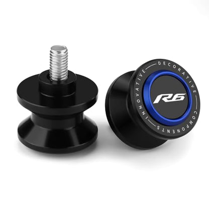 M6 Motorcycle Swingarm Spools Slider Compatible With YAMAHA YZF R6 1999-2020 2021 2022 | Swing Arm Stand Bobbins Screws YZF-R6 YZFR6 YZF600 YZF600R Accessories (blue) - color: blue