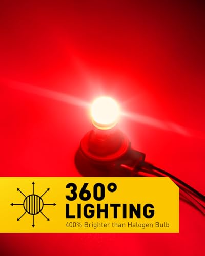 AUXITO 7443 7440 LED Bulbs Red Brake Light 400% Brighter, 7441 7444 T10 W21W Red Light Lamp for Tail Lights, Stop Brake Lights, Pack of 2 - color: Red, size: 7440/7443