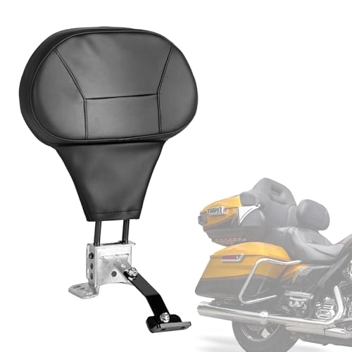 Goldfire Rider Backrest Road King Detachable Adjustable Plug-in Driver Backrest Pad Fits for Harley Street Glide 2009-2024 Ultra Limited FLHTK FLHTKL CVO Limited FLHTKSE Street Glide FLHX Accessories