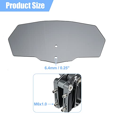 Motoforti 28cm Motorcycle Windshield Motorcycle Wind Deflector Gray Lens Adjustable Clip Windshield Extension Universal Fit for Most Motorcycle Scooter