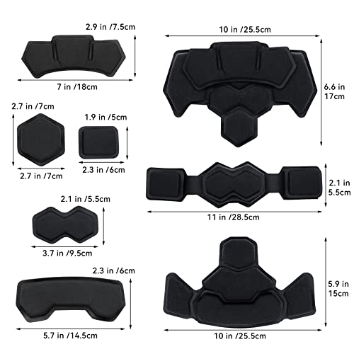 Tactical Helmet Pads - Universal Replacement Internal Memory Foam Pad Inserts for ACH, MICH, EXF Helmets - color: 4th-Balck