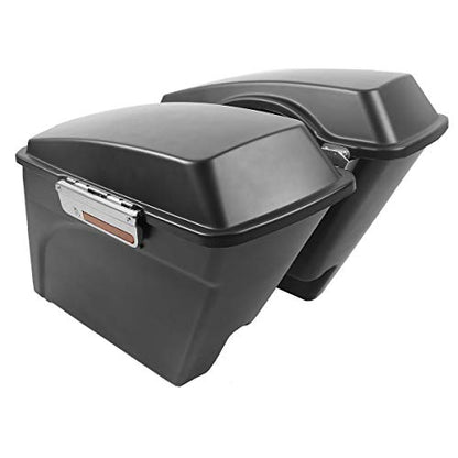 XMT-MOTO Stretched Hard Saddlebags Saddle bags for Harley 1994-2013 Touring models road glide, road king, ultra, street glide, electra glide and 1984-2017 Softail models,Matte Black - color: Matte Black, size: Stretched