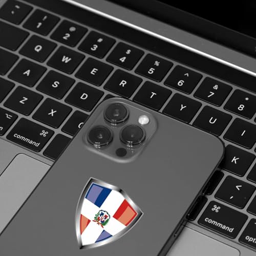 Dominica Flag Decal Sticker - Dominicans Flags Shield Shape Reflective Vinyl Car Stickers - for Car Window Bumper Laptop Waterproof Sticker (5Pcs) - color: Dominican