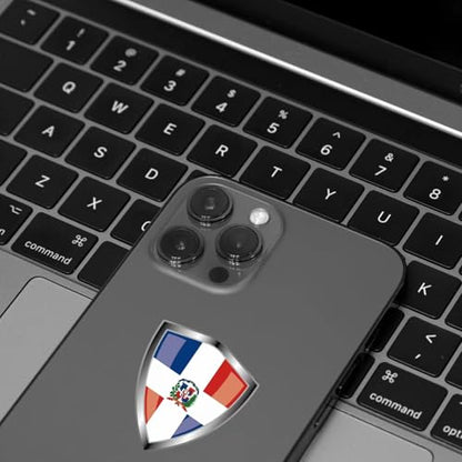 Dominica Flag Decal Sticker - Dominicans Flags Shield Shape Reflective Vinyl Car Stickers - for Car Window Bumper Laptop Waterproof Sticker (5Pcs) - color: Dominican