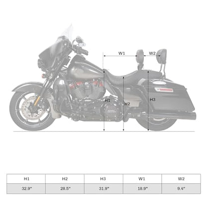 C.C. RIDER Octogon Highway 2-up Motorcycle Seat Driver Passenger Touring Seat for Harley Davison Electra Glide Classic Street Glide Road Glide 2009-2023 - color: Seat-Red Stitching