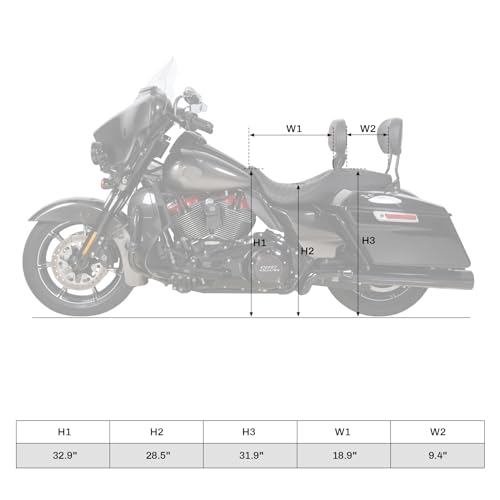 C.C. RIDER Motorcycle Seat Driver Passenger Touring Seat with Backrests for Harley Davison Electra Glide Classic Street Glide Road Glide 2014-2023 - color: Black Blue Seat + Tour Trunk Backrest