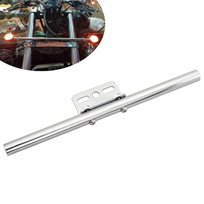 FSFY Metal Steel Front Rear Short Mount Turn Signal Light Tube Bar Bracket for for HONDA for Kawasaki for Yamaha for Suzuki for Harley bikes Touring Chopper Custom Applications, Silver