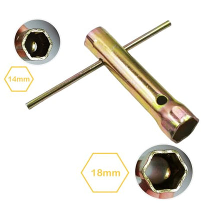 14-18mm Motorcycle Ignition Spark Plug Spanner Spark Plugs Socket 13/16" & 45/64'' Double Ended Wrench for Yamaha Kawasaki - size: 14-18mm