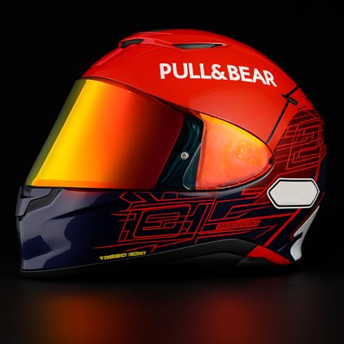 Shoei RF1400 X15 Helmet Visor Replacement Shield, Anti-Fog Sun Shield Accessory Compatible with RF-1400, X15, CWR-2, Z8, X-SPR PRO(Deep Red) - color: Deep Red