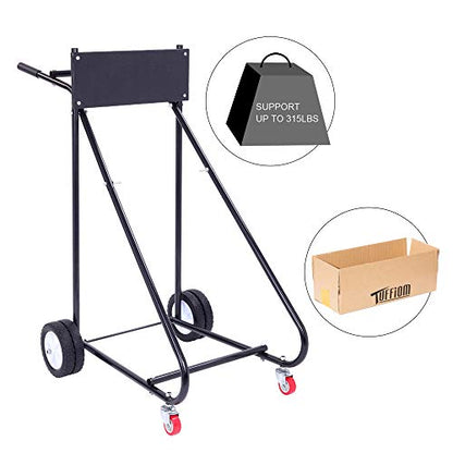 TUFFIOM Outboard Boat Motor Stand, Engine Carrier Cart Dolly for Storage, 315lbs Weight Capacity, w/Wheels (Black) - color: Black