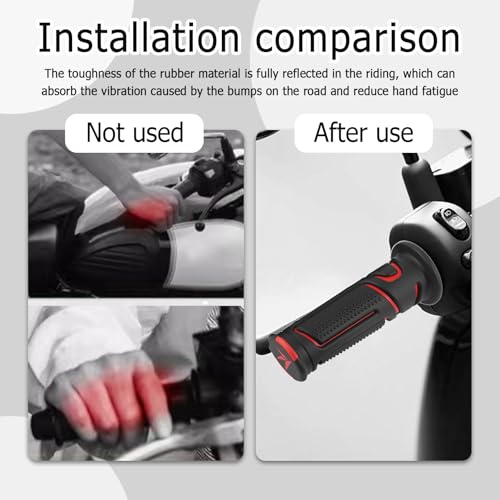 Cool Anti-Slip Dirt Bike Grips,ID 24mm 1" & 22mm 7/8" Motorcycle Grips Kit with Two-Colour Design,Universal Handlebar Grip Dirt Bike Accessories for Most Motocross ATV (Red) - color: Red